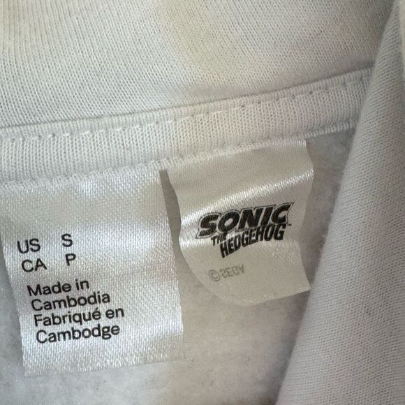 Retro Sonic The Hedgehog H&M White Women’s S Hoodie MINTY - Picture 5 of 5